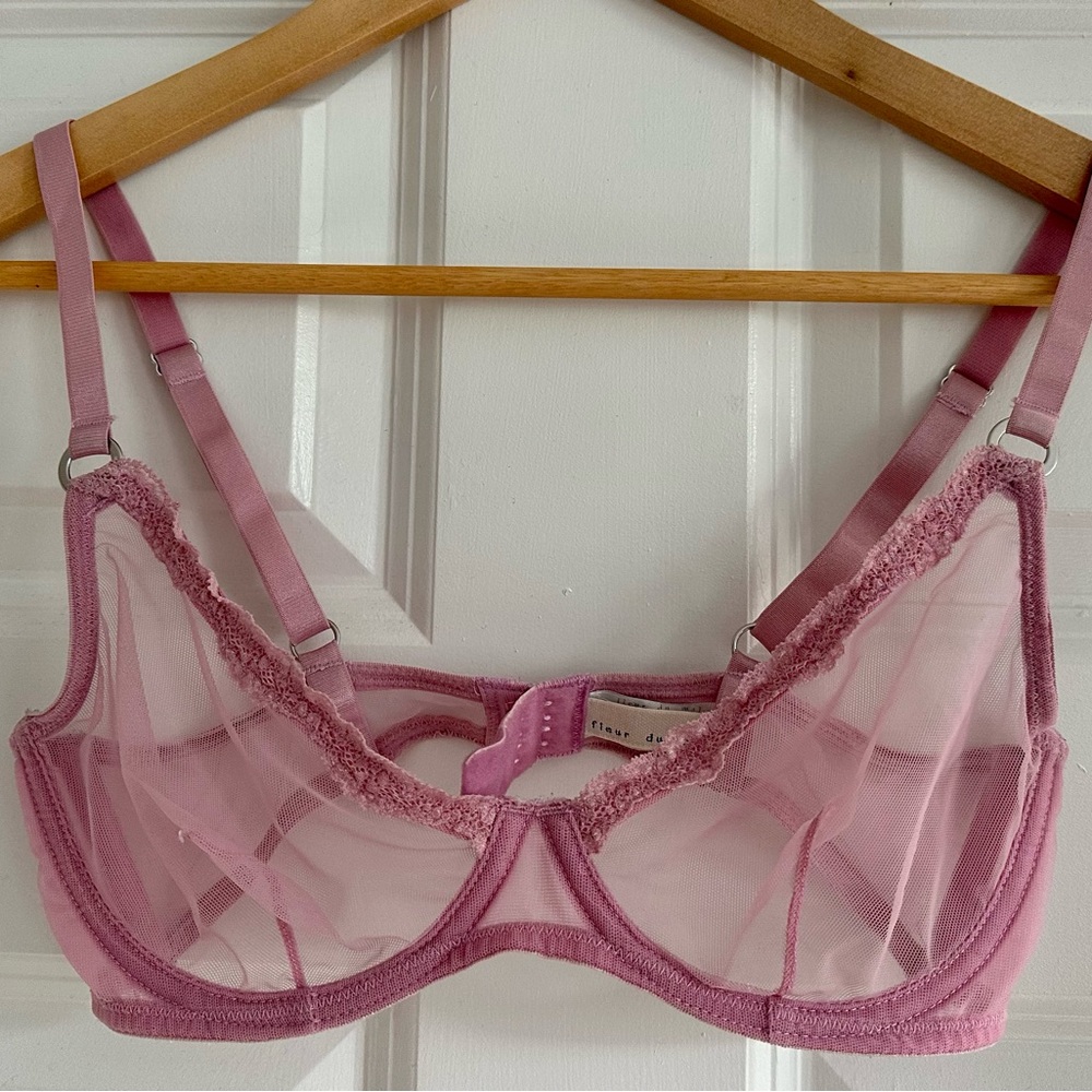 Fleur Du Mal - Sheer Tulle Demi Bra - 32D